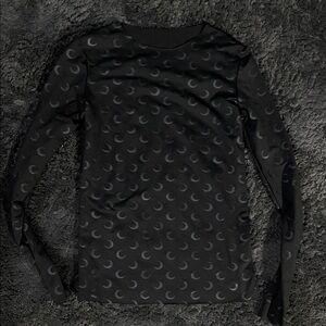 Marine Serre Black Crescent Moon Long Sleeve Tee
